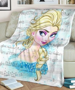 Frozen Song Lyric Elsa Fleece Blanket Gift For Fan, Quilt Blanket Bedding Set Gift82