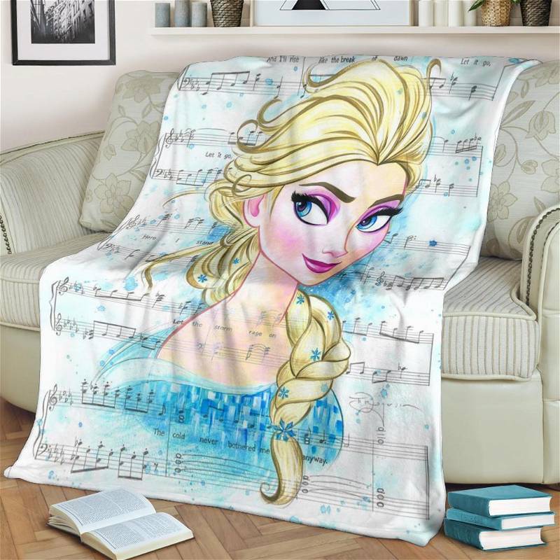 Frozen Song Lyric Elsa Sherpa Fleece Blanket Gifts for Family, for Couple