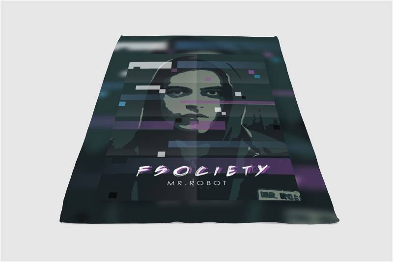 Fsociety Mr Sherpa Fleece Blanket Gifts for Family, for Couple