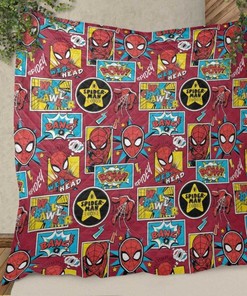 Full Face Spider Man Marvel Character Christmas Gifts Lover Quilt Blanket Bedding Set, spider Man Quilt Blanket Bedding Set