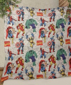 Full Super Hero Marvel Comics Christmas Gifts Lover Quilt Blanket Bedding Set, super Hero Quilt Blanket Bedding Set