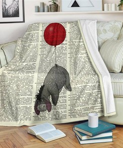 Funny Ballon Eeyore Winnie The Pooh Sherpa Fleece Blanket Gifts for Family, for Couple