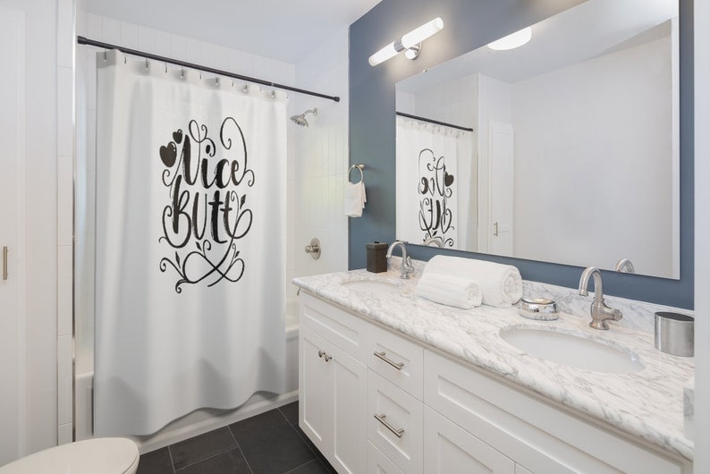 Funny Bathroom Shower Curtain, Nice Butt Bath Art, Shower Humor - Image 2