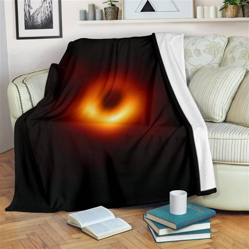 Funny Black Hole Astronomy Lover Sherpa Fleece Blanket Gifts for Family, for Couple