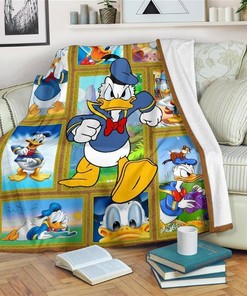 Funny Donald Duck Sherpa Fleece Blanket Gifts for Family, for Couple