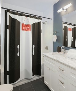 Funny Door Shower Curtain, Funny Shower Curtain, Door Printed Showers Curtain, Cool Shower Curtain, Funny Valentine Gift, Funny gifts