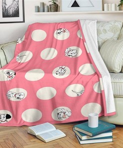 Funny Dot Pink Dalmatian Sherpa Fleece Blanket Gifts for Family, for Couple
