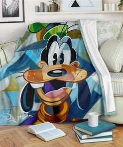 Funny Face Goofy Sherpa Fleece Blanket Gifts for Family, for Couple