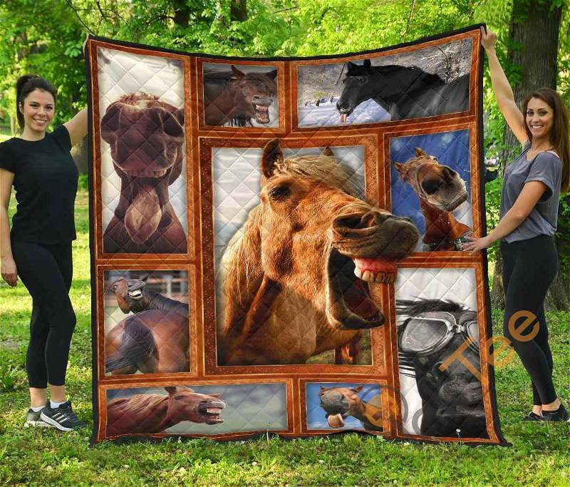 Funny Horse Premium Quilt Blanket Bedding Set