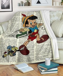 Funny Jiminy Cricket Pinocchio Fleece Blanket Gift For Fan, Quilt Blanket Bedding Set Gift
