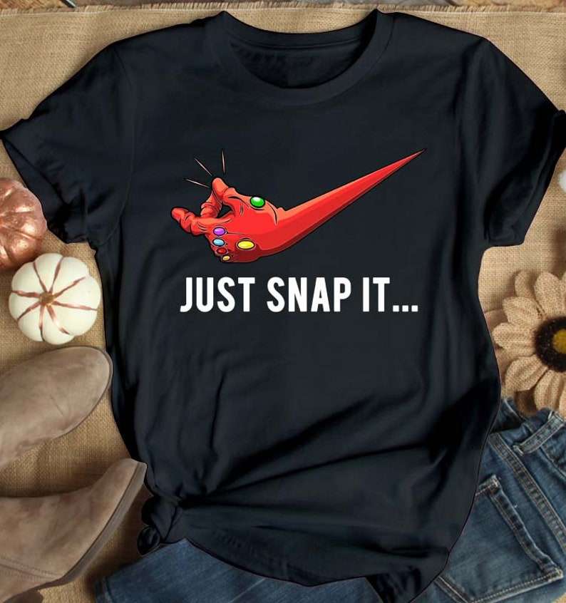 Funny Marvel Avengers Endgame Just Snap It Infinity Stone T-Shirt
