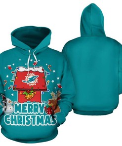 Funny Merry Christmas Miami Dolphins Hoodie 3D