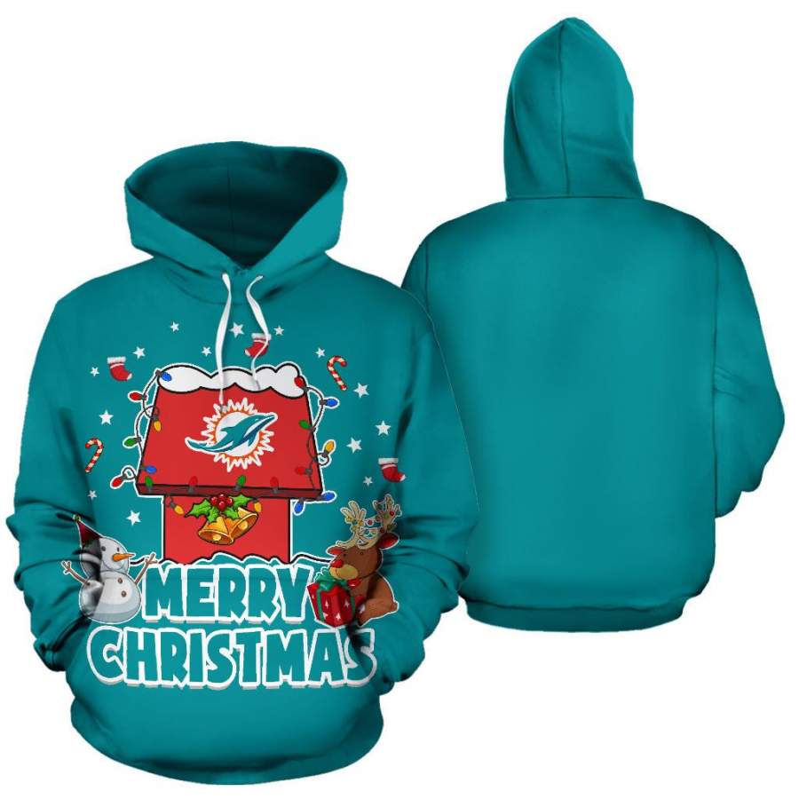 Funny Merry Christmas Miami Dolphins Hoodie 3D