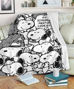 Funny Pattern Snoopy Did Somebody Mention Cookies15 Sherpa Fleece Blanket Gifts for Family, for Couple