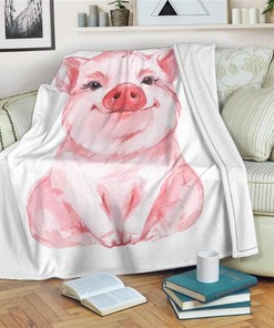 Funny Pig Pig Lover Sherpa Fleece Blanket Gifts for Family, for Couple