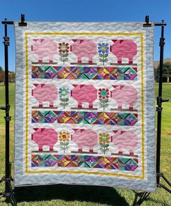 Funny Pink Pig Pattern Quilt Blanket Bedding Set