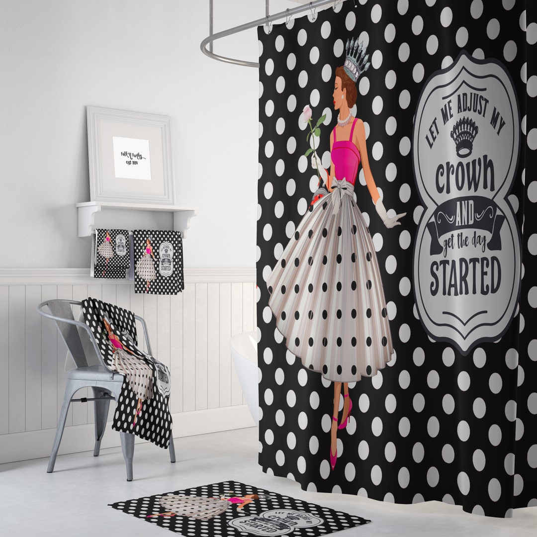 Funny Retro Style Shower Curtain, Bath, Towels,