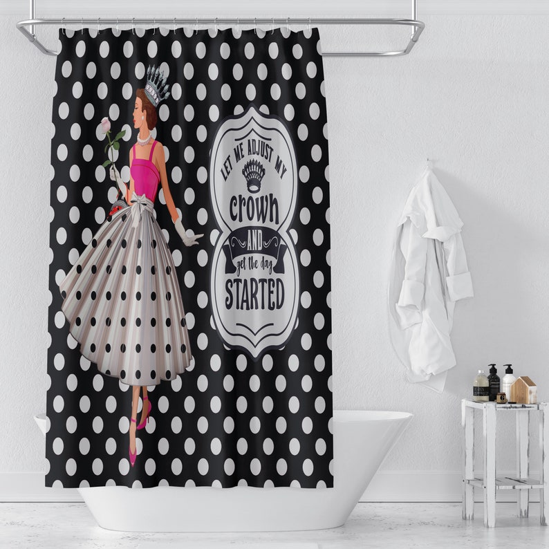 Funny Retro Style Shower Curtain, Bath, Towels, - Image 3