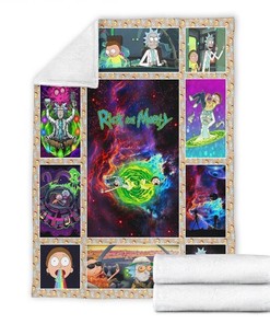 Funny Rick And Morty Sherpa Fleece Blanket Gifts for Family, for Couple
