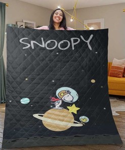 Funny Snoopy Quilt Blanket Bedding Set, Gift For Fan, Peanuts Snoopy Woodstock Quilt Blanket Bedding Set