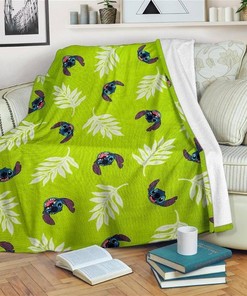 Funny Stitch Green Sherpa Fleece Blanket Gifts for Family, for Couple