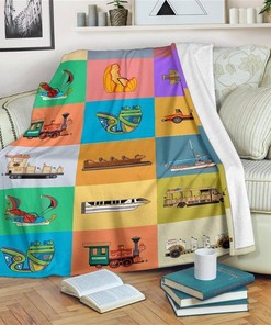 Funny Vehicle Sherpa Fleece Blanket Gifts for Family, for Couple