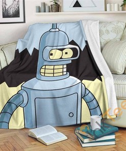 Futurama Bender Sherpa Fleece Blanket Gifts for Family, for Couple