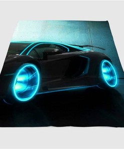 Futuristic Car Sherpa Fleece Blanket Gifts for Family, for Couple