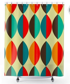GEOMETRIC Mid Century Modern Shower Curtain MCM Bathroom, Modernist, Retro Bathroom Décor