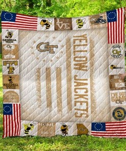 GT Ncaa Georgia Tech Yellow Jackets Loved Quilt Blanket Bedding Set