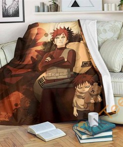 Gaara Naruto Sherpa Fleece Blanket Gifts for Family, for Couple