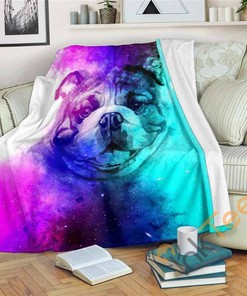 Galaxy Bulldogbulldog Bestseller Sherpa Fleece Blanket Gifts for Family, for Couple