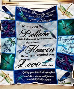 Galaxy Dragonfly Are Kisses From Heaven Quilt Blanket Bedding Set