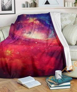 Galaxy Sherpa Fleece Blanket Gifts for Family, for Couple