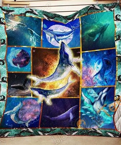 Galaxy Whale Design Customizable Quilt Blanket Bedding Set for Home Decor