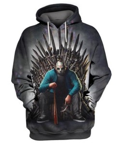 Game Of Throne Jason Voorhees Halloween 3D Hoodie Zipper Hoodie