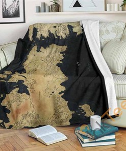 Game Of Thrones Map Sherpa Fleece Blanket Gifts for Family, for Couple