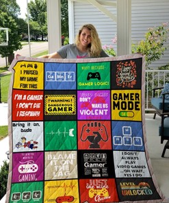 Gamer Just One More Game Quilt Blanket Bedding Set
