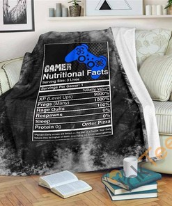 Gamer Nutritional Facts Ps Sherpa Fleece Blanket Gifts for Family, for Couple