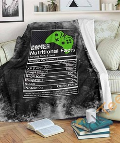 Gamer Nutritional Facts Xb Sherpa Fleece Blanket Gifts for Family, for Couple