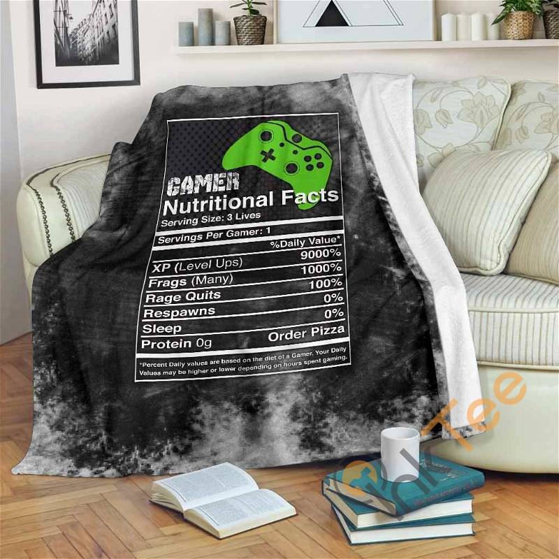 Gamer Nutritional Facts Xb Sherpa Fleece Blanket Gifts for Family, for Couple