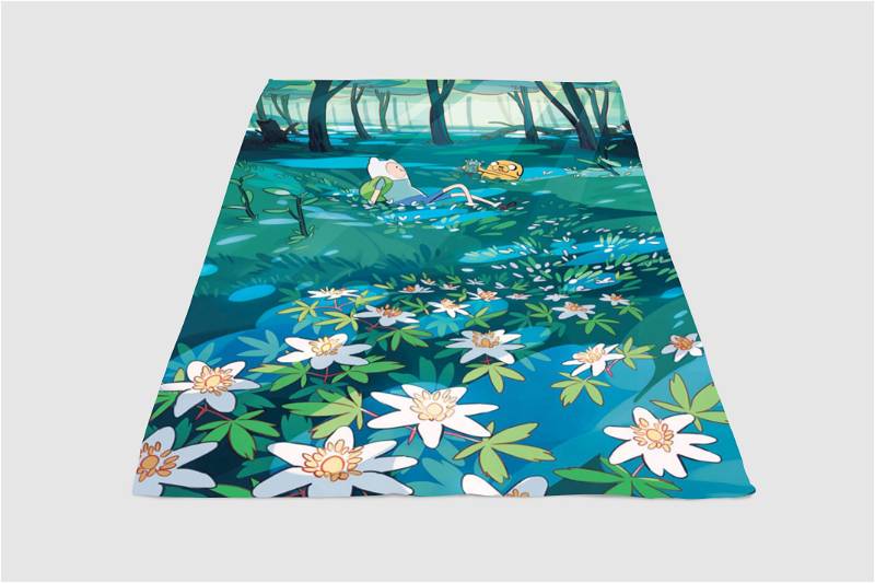 Garden Finn And Jack Adenture Time Sherpa Fleece Blanket Gifts for Family, for Couple