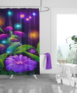 Garden Glow Shower Curtain Optional Towels