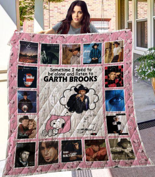 Garth Brooks Snoopy Listening To Music Quilt Blanket Bedding Set