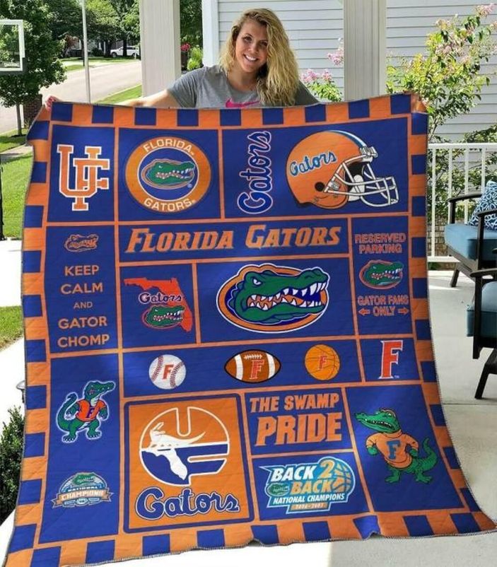 Gator Chomp Ncaa Florida Gators Collection Combined Quilt Blanket Bedding Set