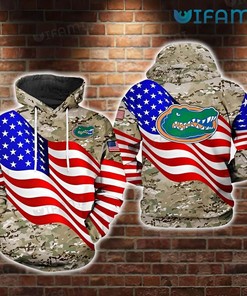 Gators Hoodie 3D Camouflage Mix USA Flag Logo Florida Gators Gift