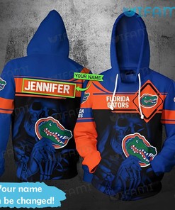 Gators Hoodie 3D Death Holding Logo Custom Name Florida Gators Gift