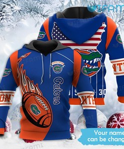 Gators Hoodie 3D Football American Flag Custom Name Florida Gators Gift