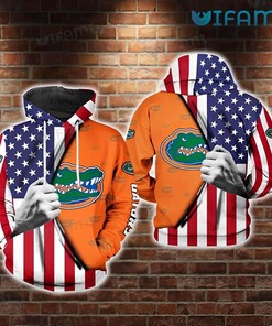 Gators Hoodie 3D Hand Pull Out USA Flag Logo Florida Gators Gift