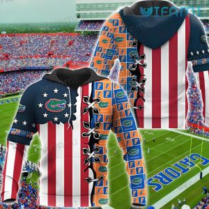 Gators Hoodie 3D USA Flag Stitches Logo Florida Gators Gift - Image 2